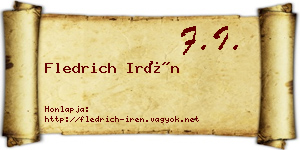 Fledrich Irén névjegykártya
