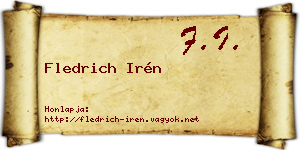 Fledrich Irén névjegykártya